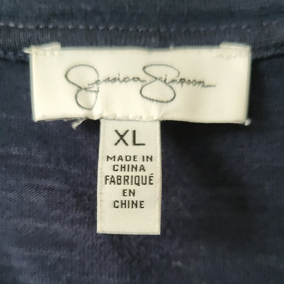Jessica Simpson VNeck SS Top - Navy - Size XL - Picture 2 of 3